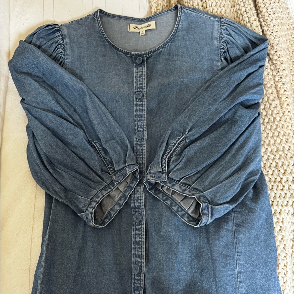 Madewell Light Blue Denim Scoop-Neck Top